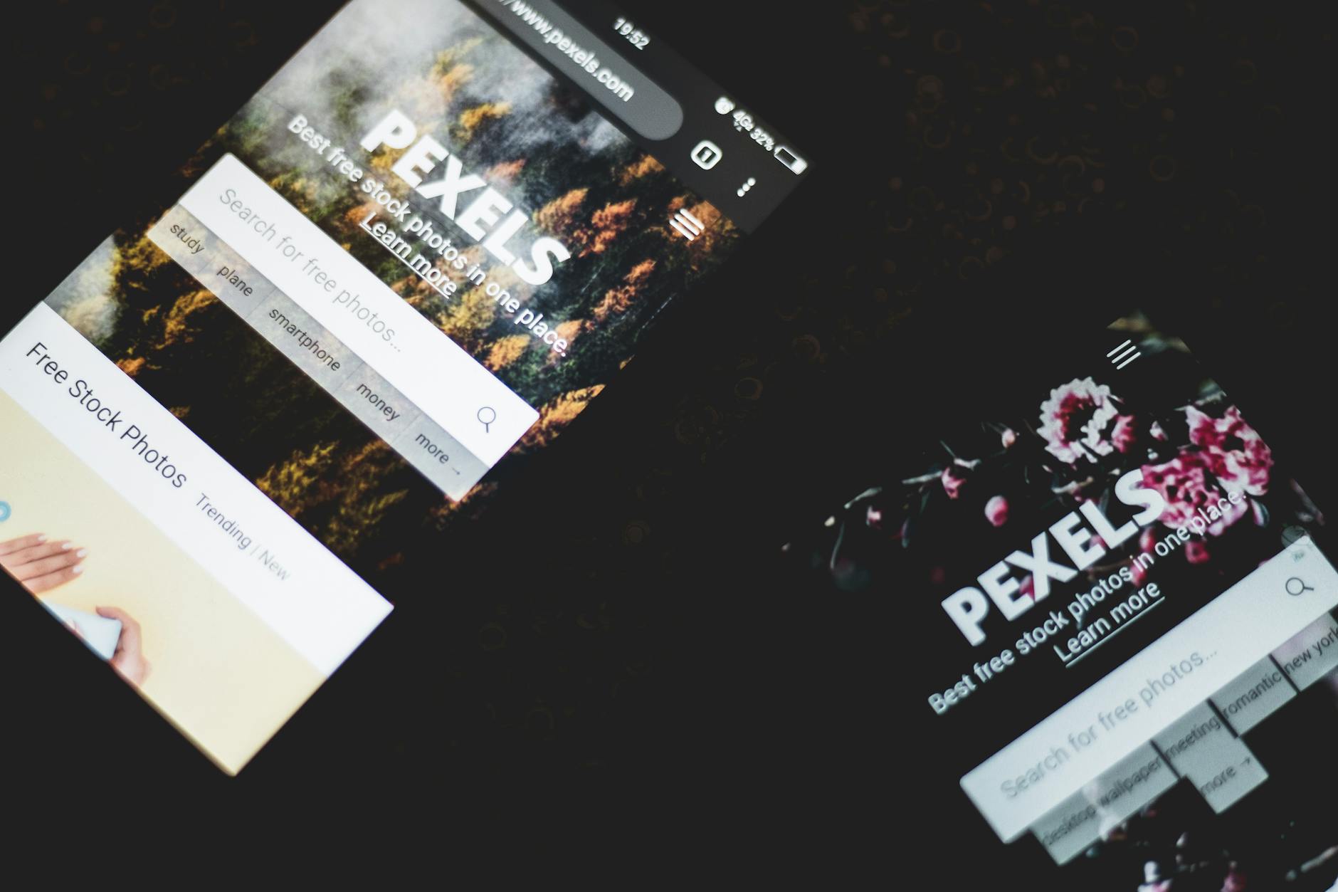 Mobile phone displaying responsive website